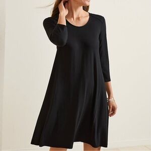 Garnet Hill Black Seamed Knit Trapeze Dress – Size M